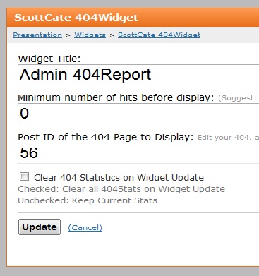 Scott Cate 404, Version 1.0.0.1 Widget Image