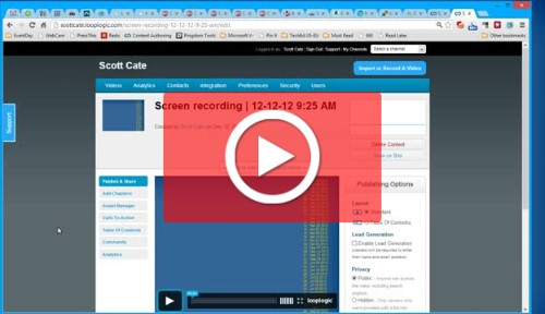 Using LoopLogic to Create-Edit-Hide Chapters in a Screen Recording