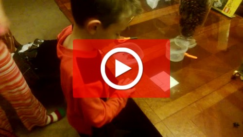 Cameron showing me his lego project